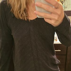 ATM V-neck Long-sleeve Midi Dress